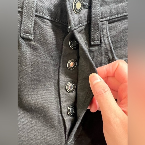 NWT Favorite daughter The Vivi Kingsley Straight Leg black Jeans 22‎ button fly - Picture 6 of 10